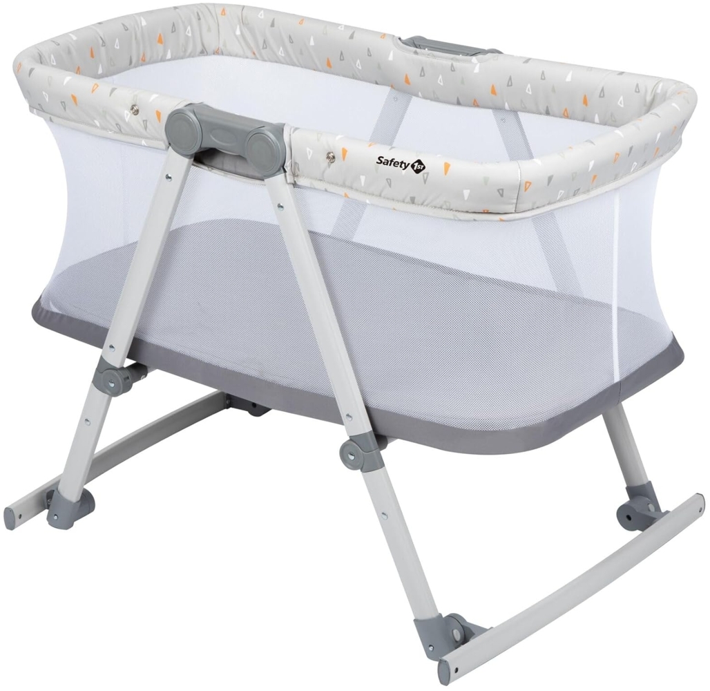 Safety 1st Babybett Morning Star, zusammen-klappbare Babywiege inkl. Reisetasche, geeignet ab der Geburt bis ca. 9 Monate, Warm Grey Bild 1