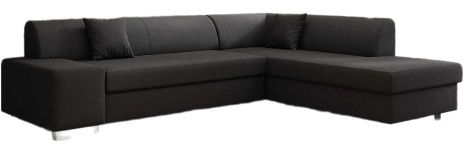 Designer Sofa Pina mit Schlaf- und Klappfunktion Stoff Schwarz Rechts Bild 1