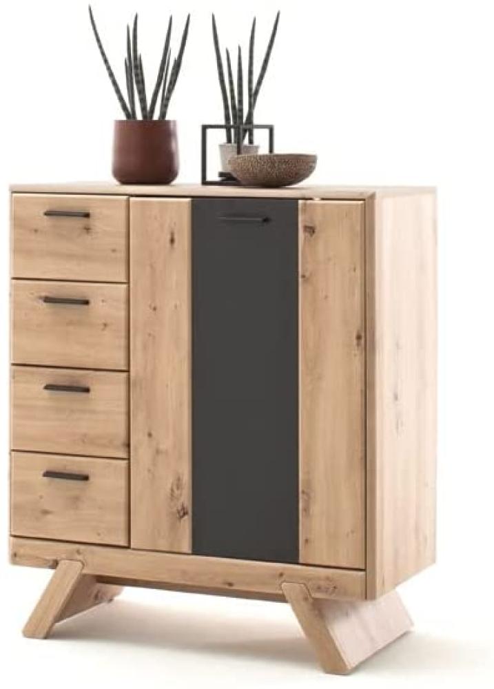 Kommode Carvin 8 Balkeneiche Cosmos grey 89x103x44 cm Sideboard Bild 1