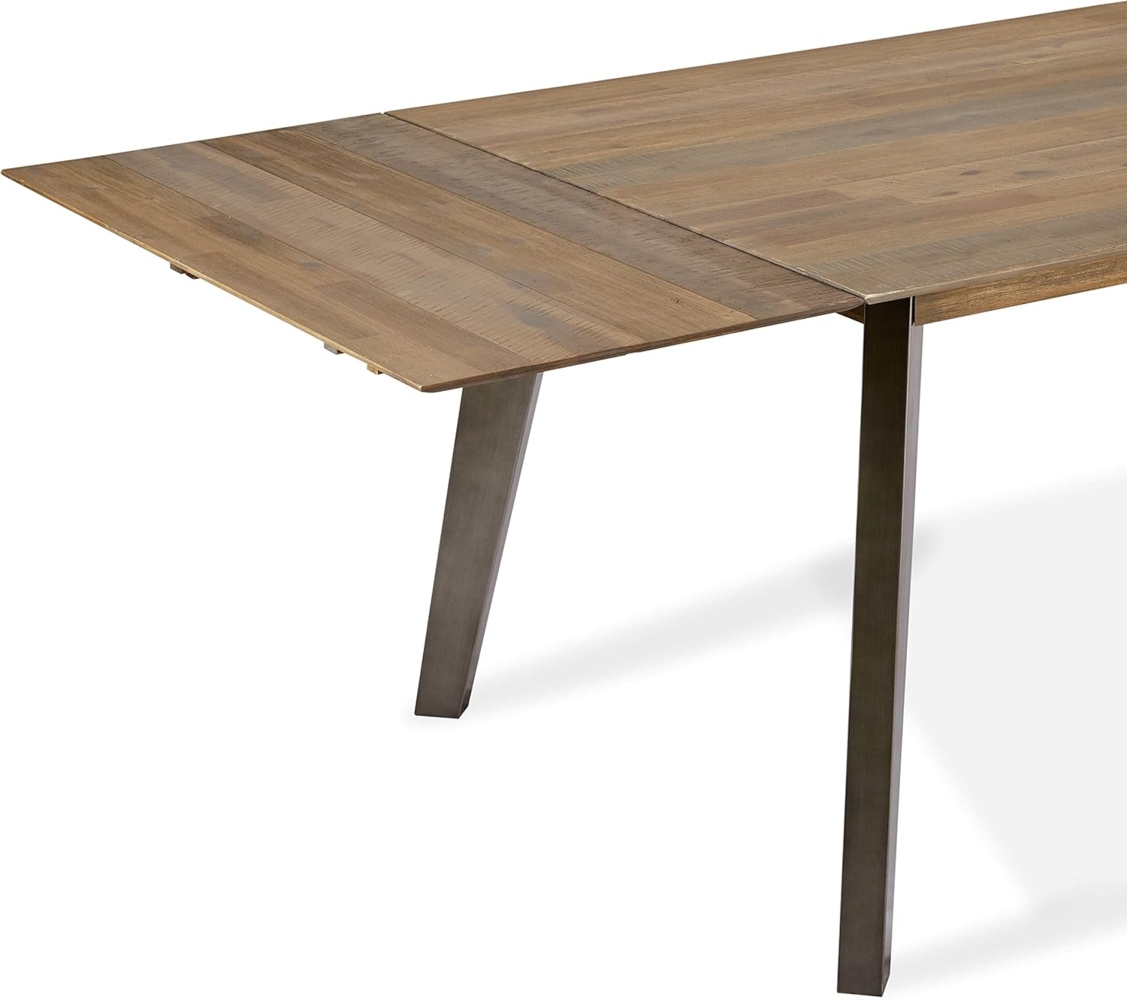 Furnhouse Ibbe Design Ansteckplatte Tischplatte für Malaga Ausziehbar Esstisch Natur Massiv Braun Lackiert Akazie Holz Esszimmer Tisch, L50xB100xH8 cm Bild 1