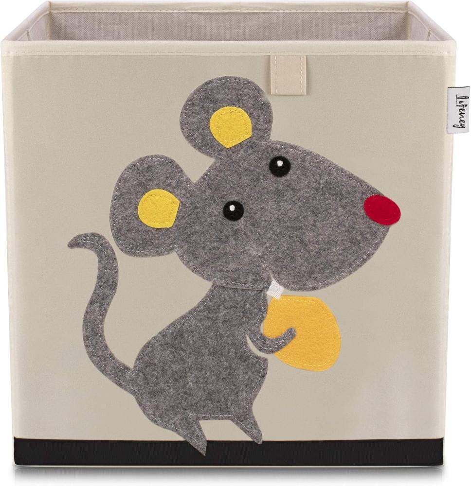 Lifeney Aufbewahrungsbox mit Maus Motiv I Spielzeugbox mit Tiermotiv passend für Würfelregale I Ordnungsbox für das Kinderzimmer I Aufbewahrungskorb Kinder Bild 1