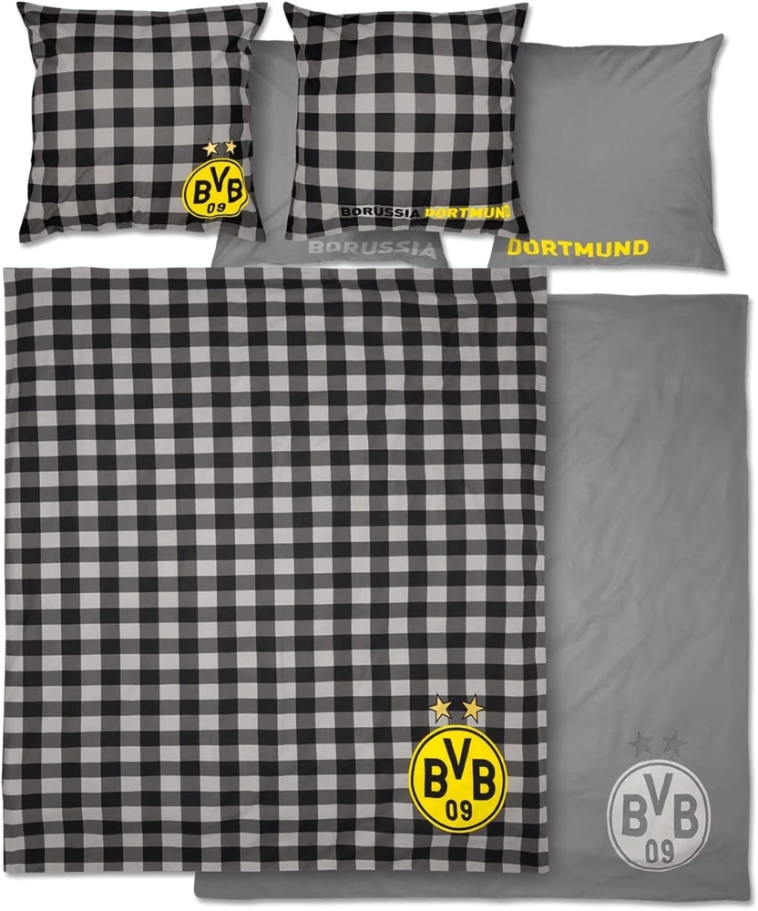 BVB Bettwäsche BVB Wendebettwäsche (200 x 220), 100 % Baumwolle, 3 teilig Bild 1