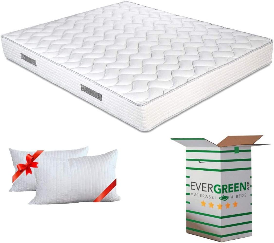 EVERGREENWEB - Orthopädische Waterfoam Matratze 140x195, Hoch 20 cm + 2 VISCOSCHAUM Kissen KOSTENLOS aus Memory Foam Flocken, Atmungsaktiv, Hypoallergen, Ergonomisch, 100% Made in Italy | Fashion Bild 1