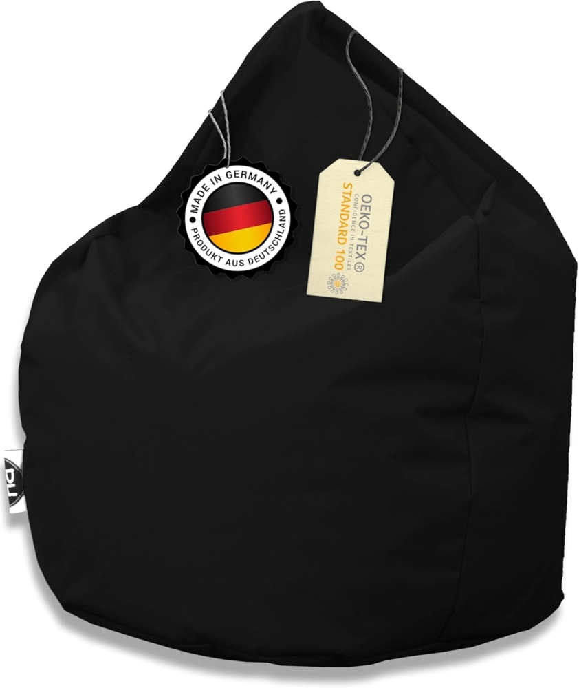 PATCH HOME Patchhome Sitzsack Tropfenform - Schwarz für In & Outdoor XXXL 480 Liter - mit Styropor Füllung in 25 versch. Farben und 3 Größen Bild 1