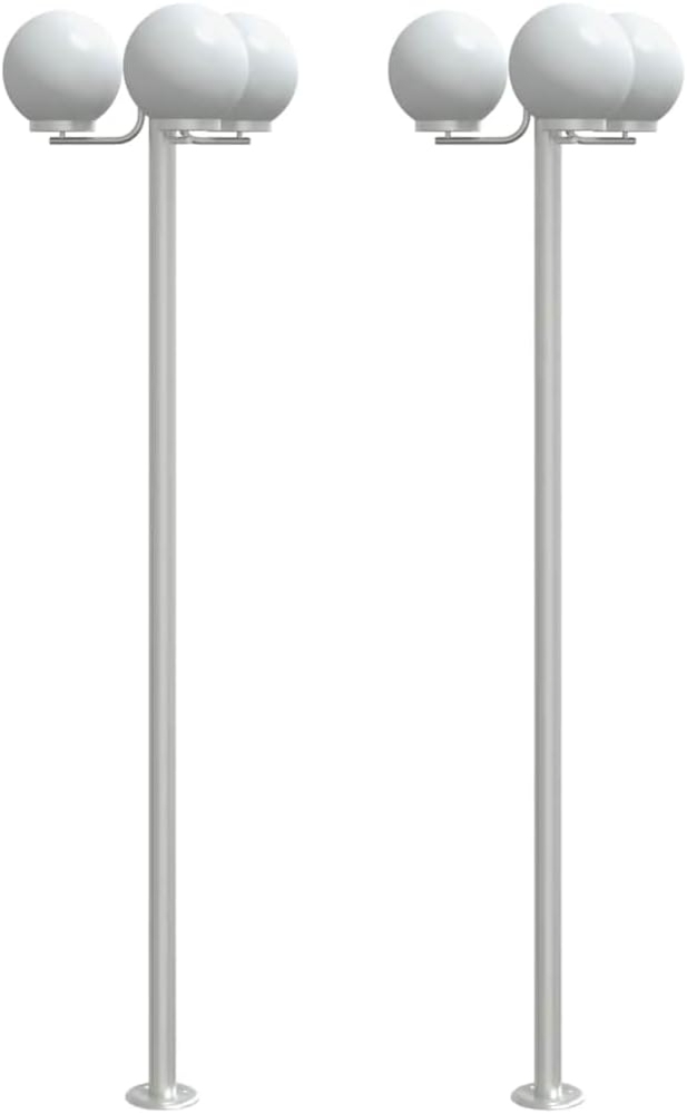 vidaXL Wegeleuchten 2 Stk. Silbern 215 cm Edelstahl 4006390 Bild 1