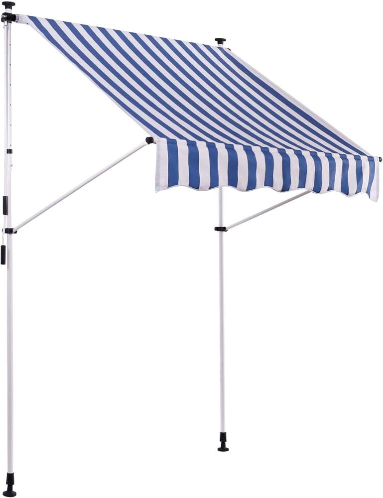 Klemmmarkise Westerly 350x120 cm, weiß/blau Bild 1