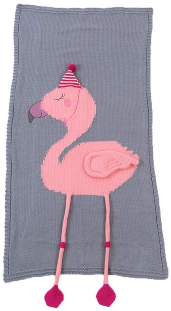 Odot Flamingo Fuchs trickdecke Babydecke Kuscheldecke, Kinderwagen im Freien Kinderdecke Krabbeldecke Perfekt für Mädchen und Jungen Baby (120x65 cm,Dunkelgrau) Bild 1