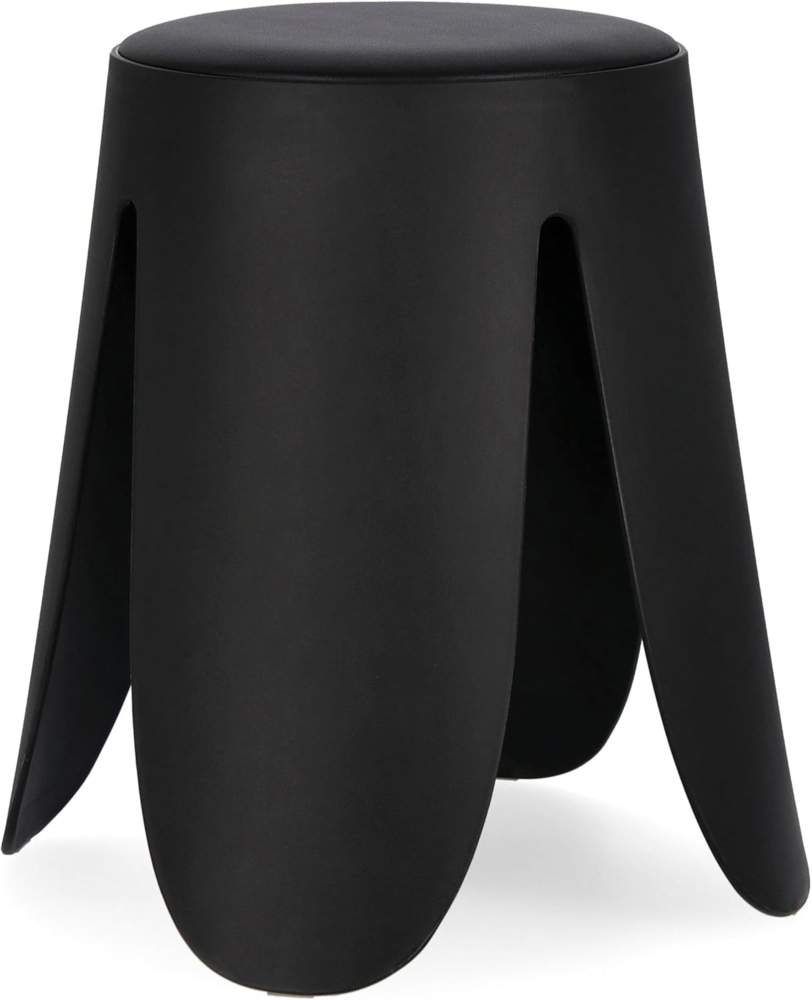 Hocker Imogen aus Kunstleder, Schwarz, 37 x 37 x 47 cm Bild 1