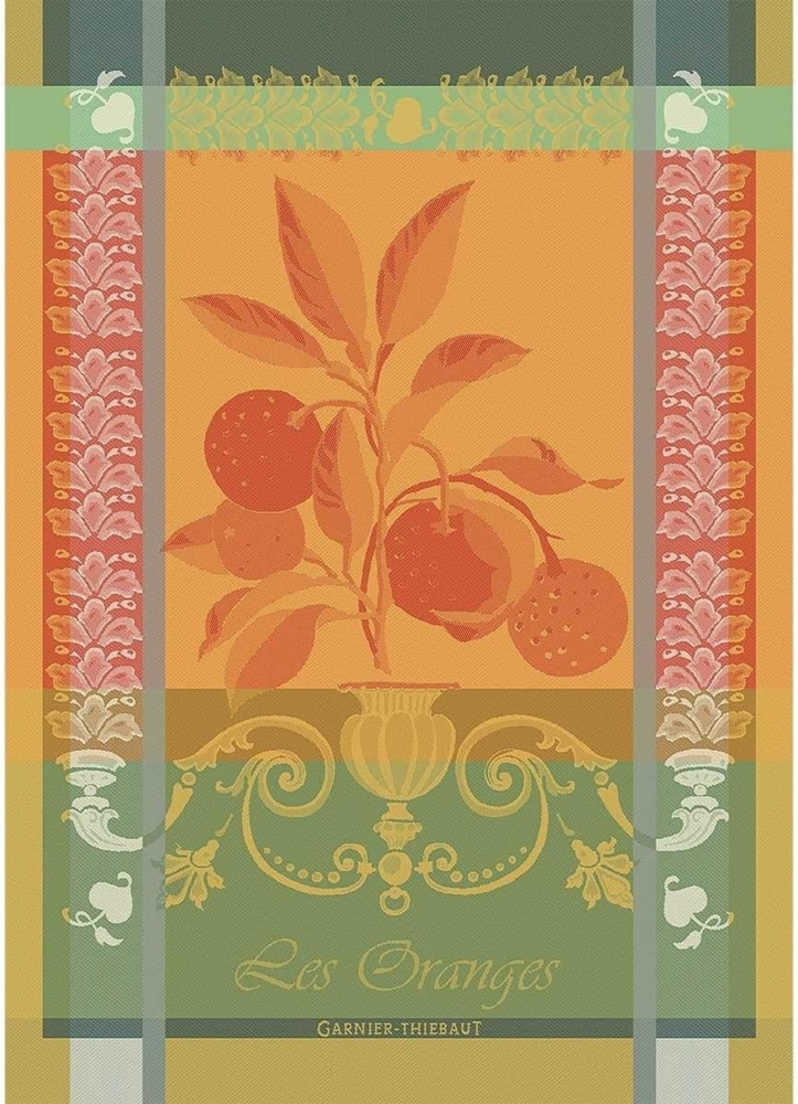 Garnier-Thiebaut Geschirrtuch Torchon Les Oranges Mandarine 56x77 cm Bild 1