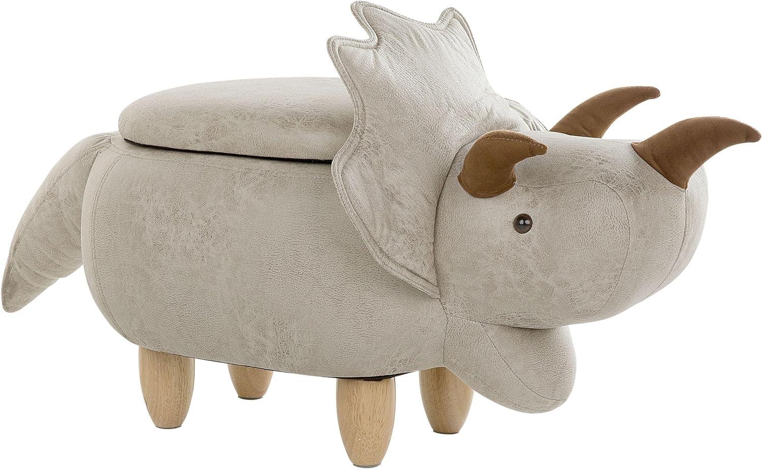 Beliani Animal pouffe with storage gray TRICERATOPS Bild 1