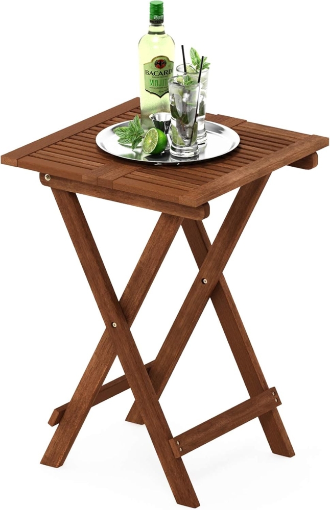 Furinno Tioman Outdoor Klapptisch aus Teaköl, Natur, 51.05 x 51.05 x 72.39 cm, Holz Bild 1