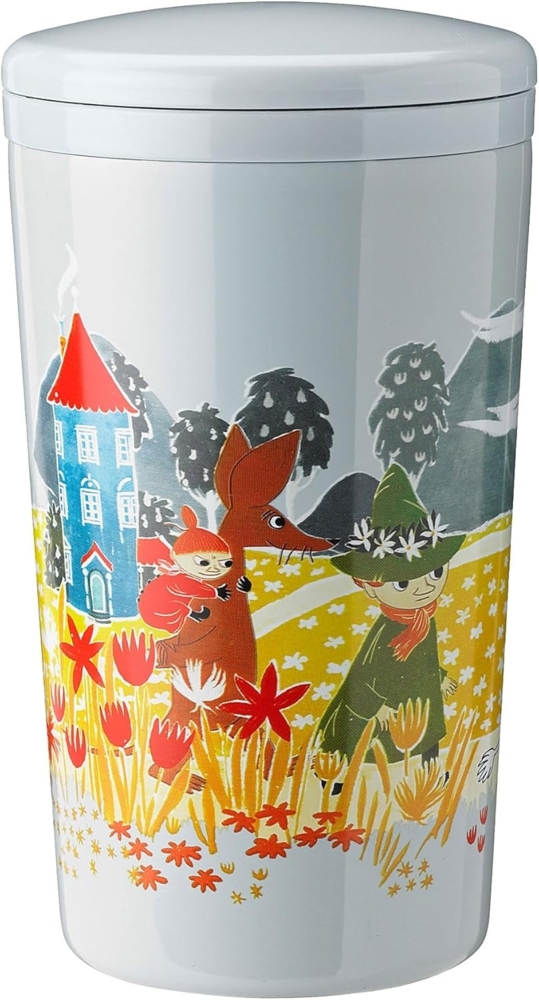 Stelton Thermobecher Carrie Moomin Sky, Isolierbecher, Edelstahl, Kunststoff, Blau, 400 ml, 1375-7 Bild 1