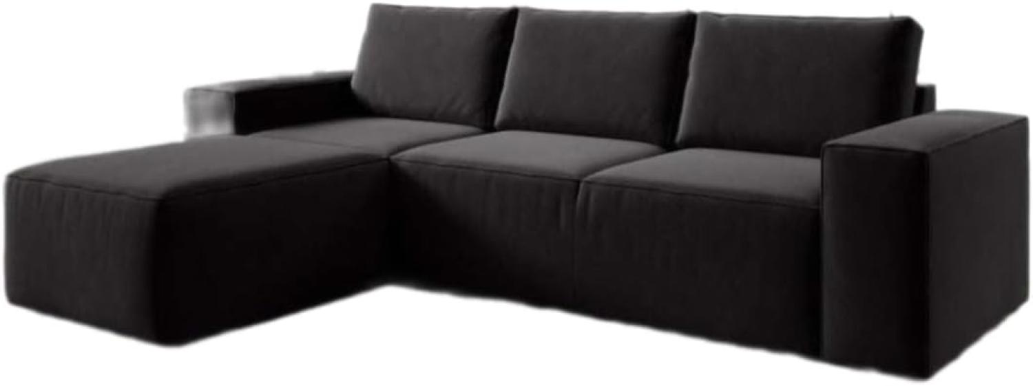 Designer Sofa Solaris mit Schlaffunktion und Stauraum Schwarz Links Bild 1