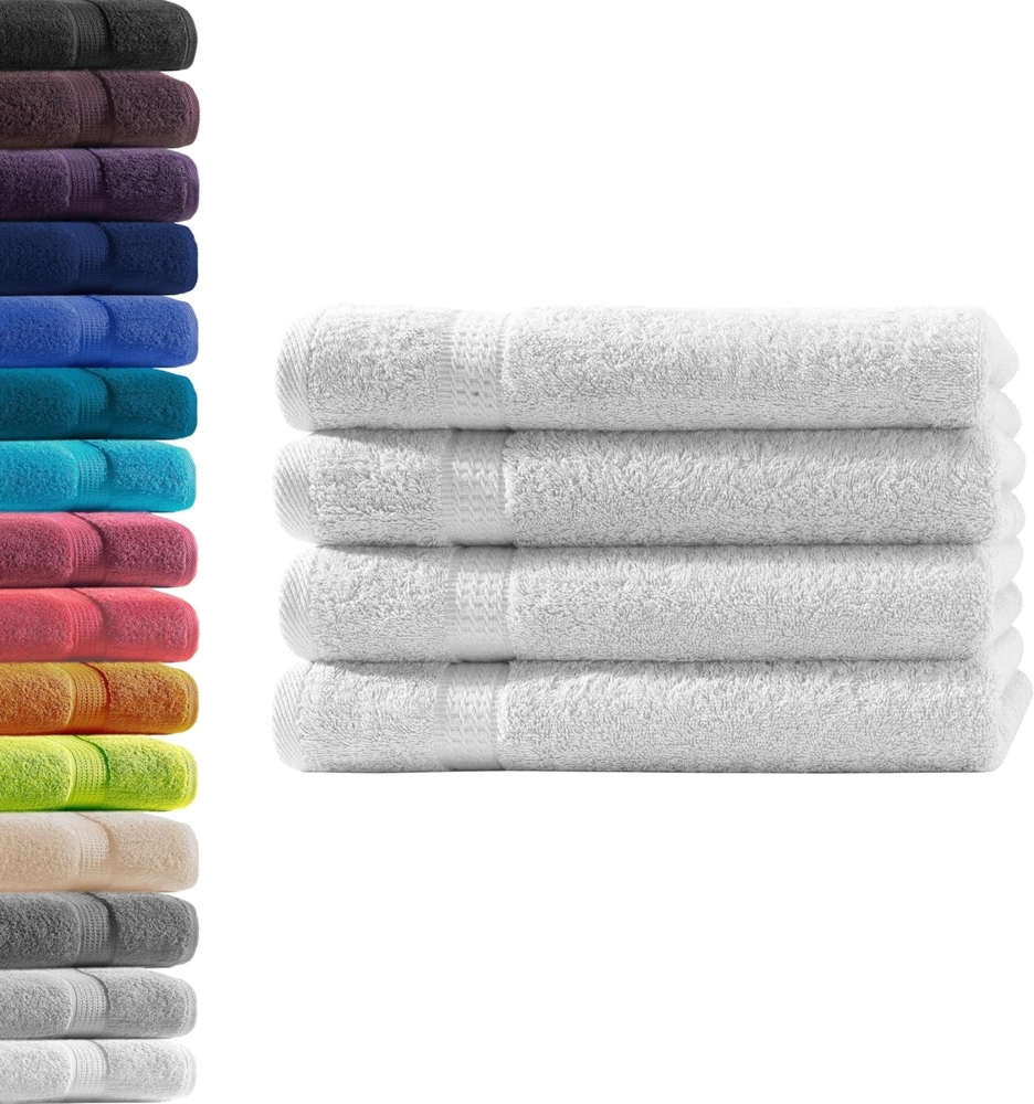 Hometex Premium Textiles Handtuch in Premium Qualität 500 g/m², Feinster Frottier-Stoff 100% Baumwolle, 4x Handtuch, weich, saugfähig, extra schwer & flauschig - TEST BILD TOP MARKE 2025 Bild 1