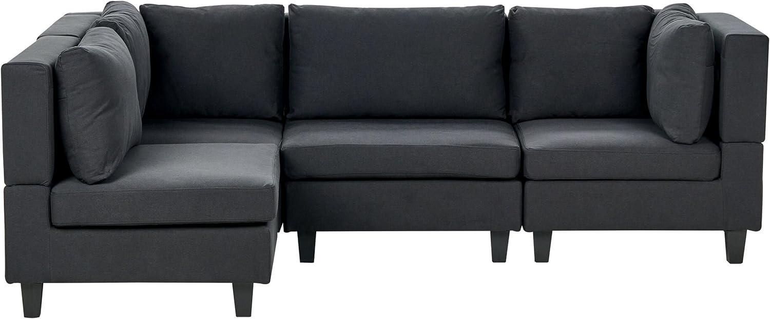 Beliani 'Unstad' Sofa, Schwarz, Stoff, 72 x 152 x 228 cm, ohne Ottomane, Rechts Bild 1