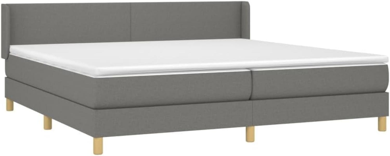 Boxspringbett mit Matratze Stoff Dunkelgrau 200 x 200 cm, Härtegrad: H2 [3130138] Bild 1