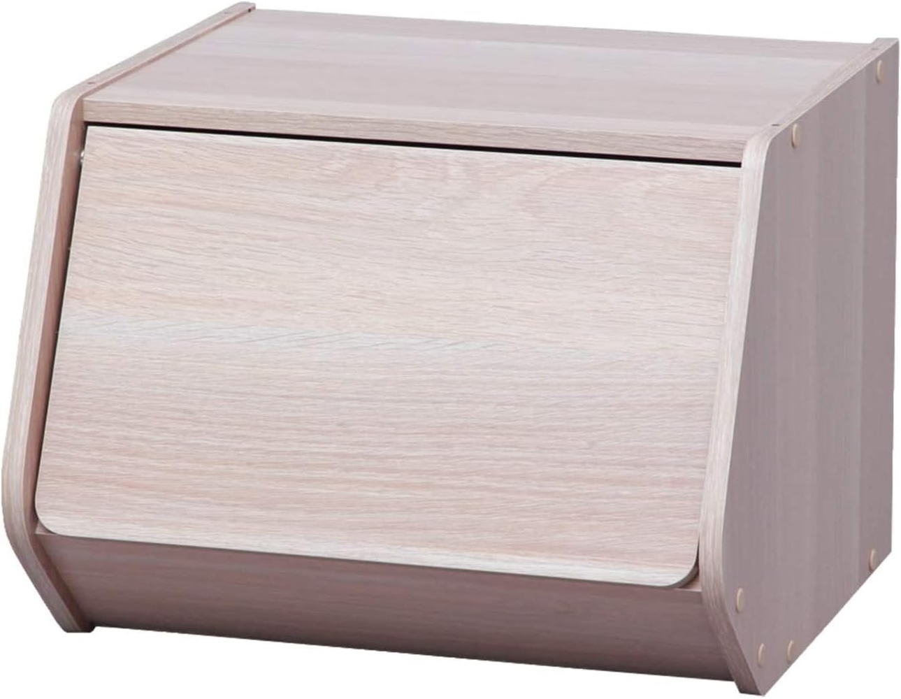 Iris Ohyama, Regal, AufbewahrungsBoxen aus Holz, Beistellmöbel, 1 Klapptür, Vielseitig, Stapelbar, Büro, Schlafzimmer, Wohnzimmer - Stack Box STB-400D - Hellbraun Bild 1