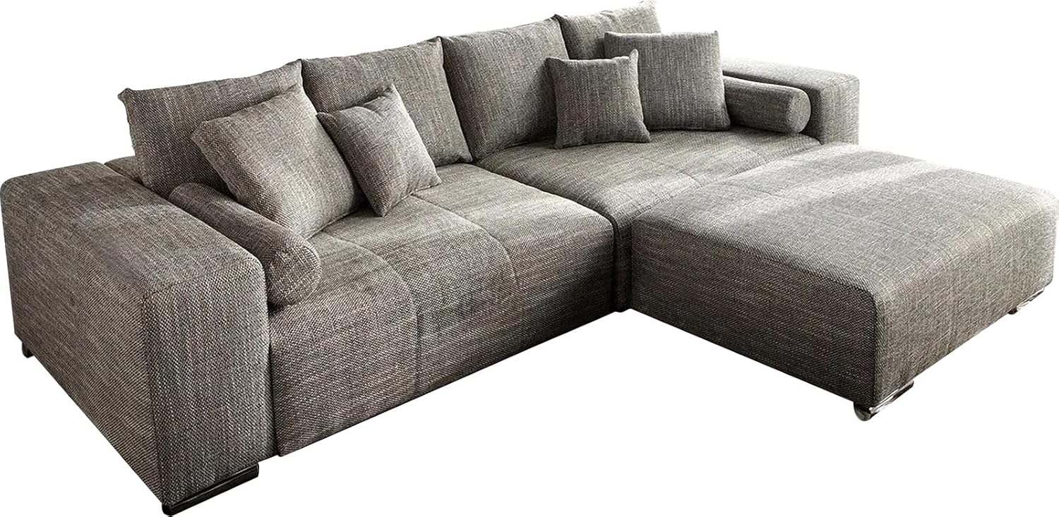 Couch Marbeya Hellgrau 290x110 cm mit Schlaffunktion Hocker Bild 1