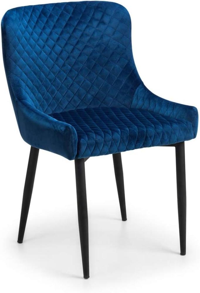 Julian Bowen Luxe Stuhl, 2 Stück, blau-schwarz Bild 1