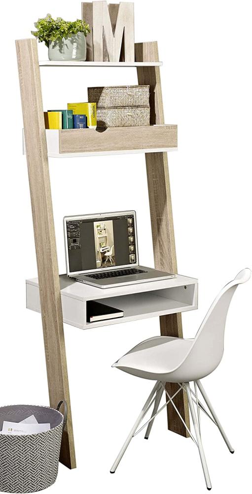 Bücherregal mit Schreibtisch Standregal, FRG111-WN Bild 1