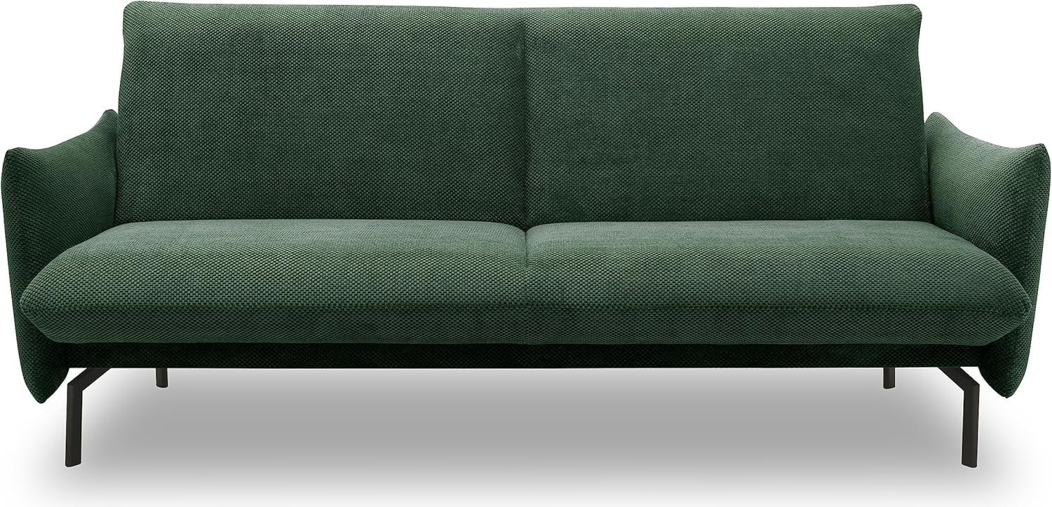 DOMO. collection Sofa 700 003, 2-Sitzer Liege, Rechteckig, Schlaffunktion, Füße mit Filzgleitern, 2er Couch, Polstergarnitur, 234 x 95 x 102 cm (BxTxH), dunkelgrün Bild 1