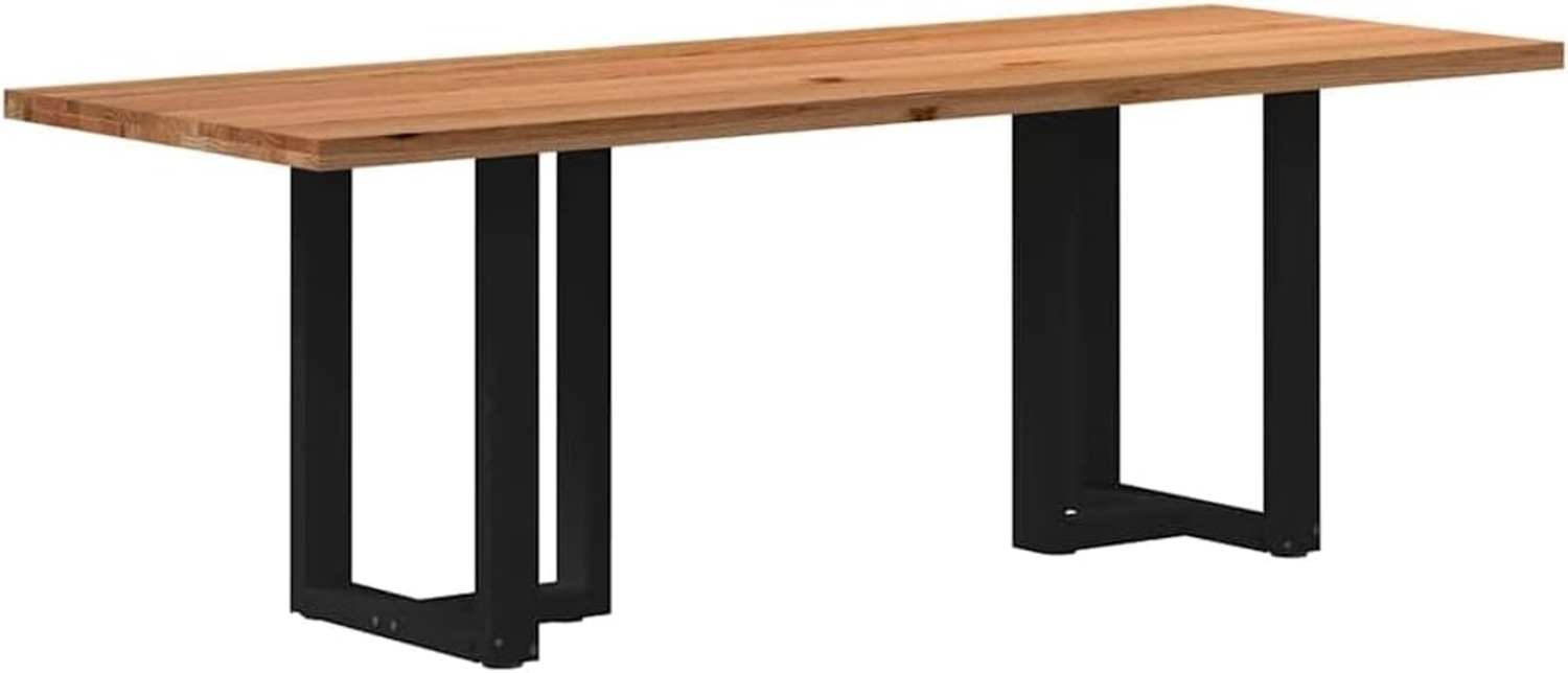 Esstisch Hellbraun 220 x 80 x 74 cm Massivholz Eiche Rechteckig 3303996 Bild 1