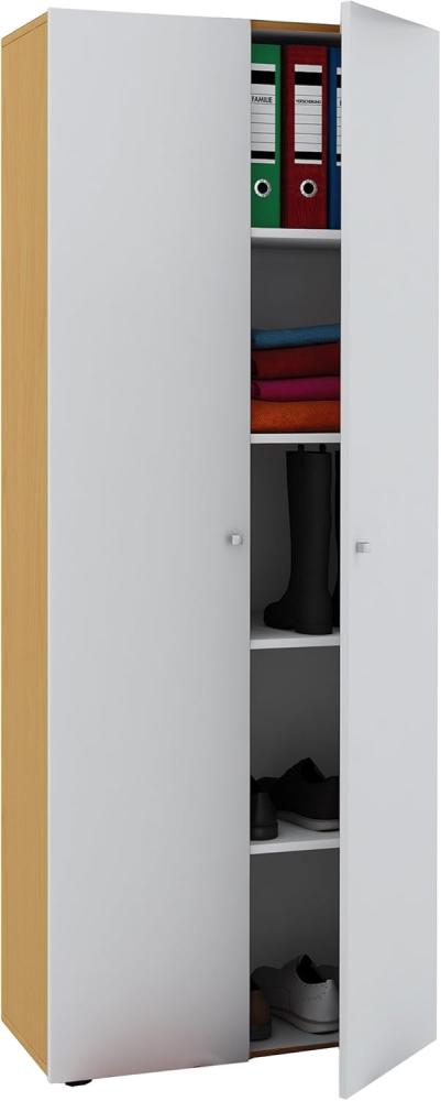 VCM Büroschrank Vandol 912184 Buche / Weiß B. 70 x H. 178 x T. 40 cm Bild 1