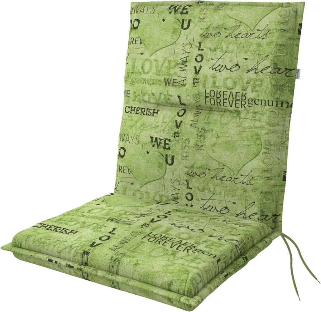 Doppler Niederlehnerauflage Spot ca. 100 x 48 x 5 cm Herzen grün Bild 1