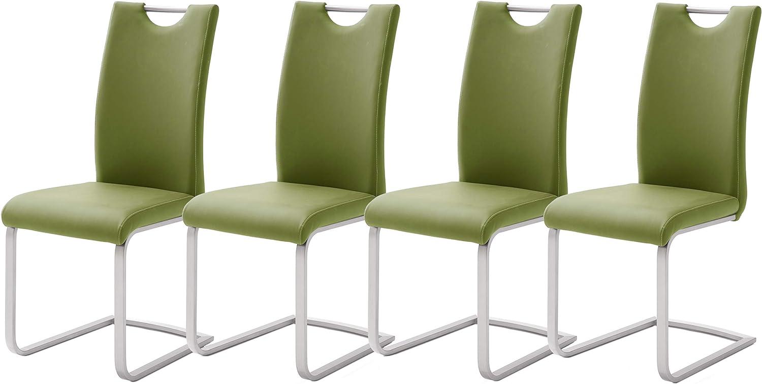 Robas Lund Esszimmerstühle 4er Set Grün-Olive Schwingstuhl-Set, Stuhl bis 120 kg belastbar Bild 1