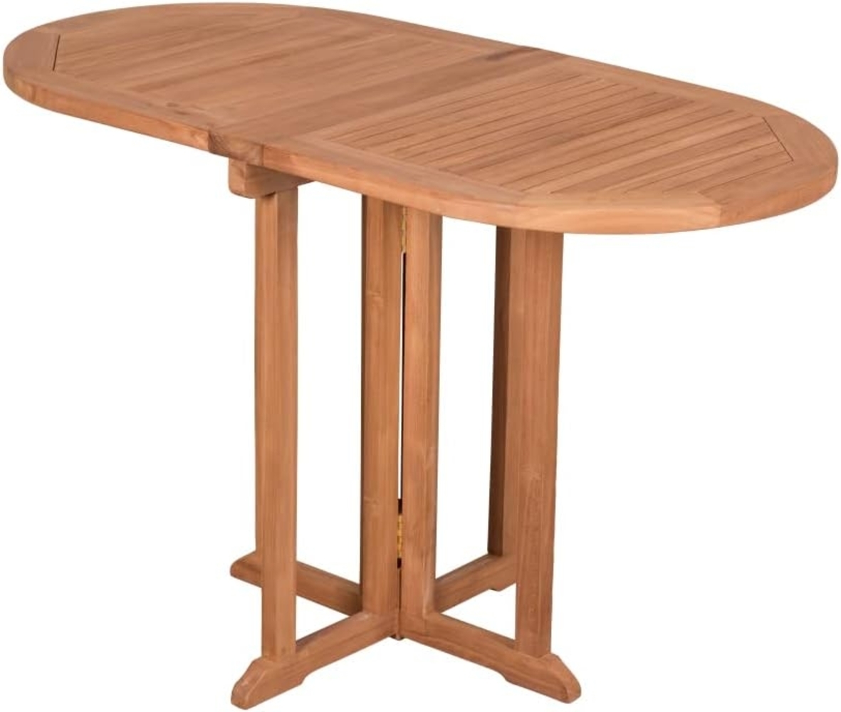 YOURSOL Balkontisch Woodie, 120x60 cm, Teak natur, witterungsbeständig, zusammenklappbar Bild 1