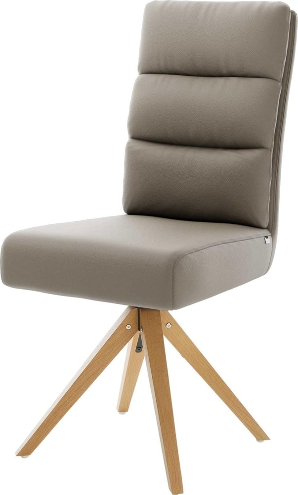Esszimmerstuhl Pela-Flex Echt-Leder Schlamm Holzgestell kantig Natur Taschenfederkern Bild 1