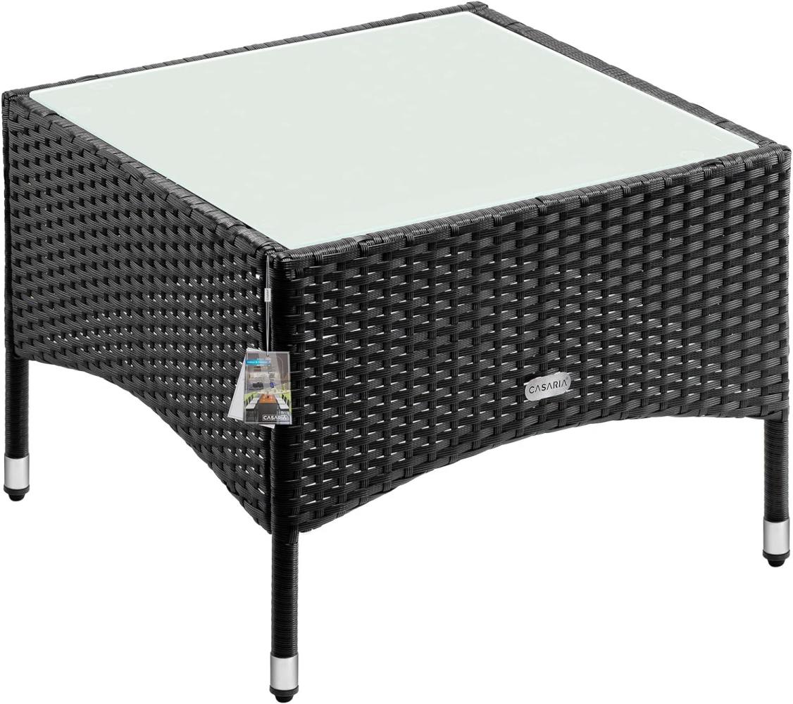 CASARIA® Polyrattan Beistelltisch 58x58x42cm Schwarz Bild 1