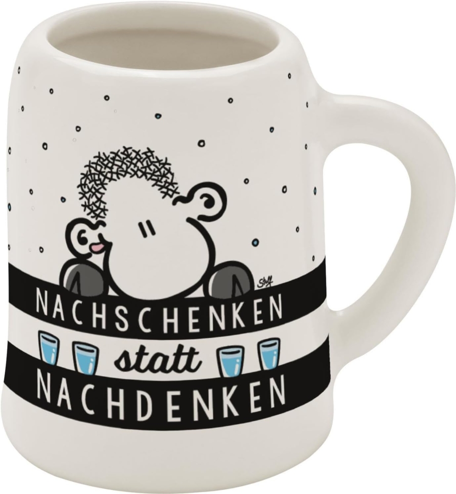 Schnapskrug Schnapsglas Stamper Keramik Sheepworld NACHSCHENKEN 73855 Bild 1