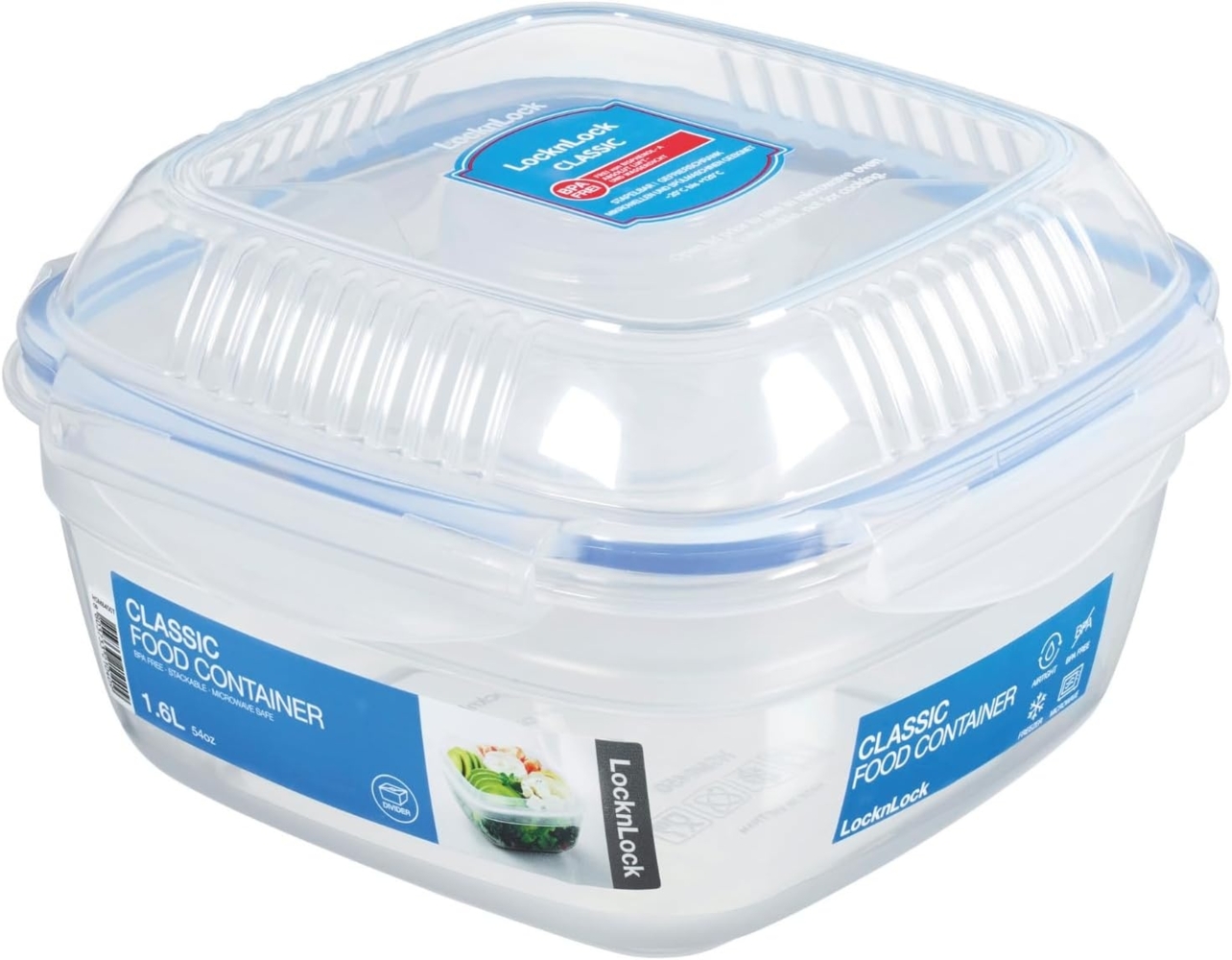 Lock & Lock Frischhaltebox 1,6 L Classic ToGo Salat Lunchbox 189 x 189 x 116 mm Toppingtablett Bild 1