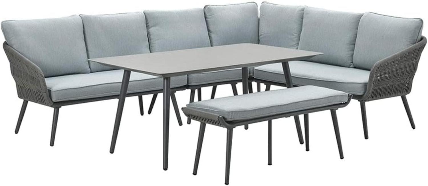 Garden Impressions Gartenlounge-Set Hohe Dining Aluminium Rope Lounge "Davis Rechts", wasserabweisende Kissen Bild 1