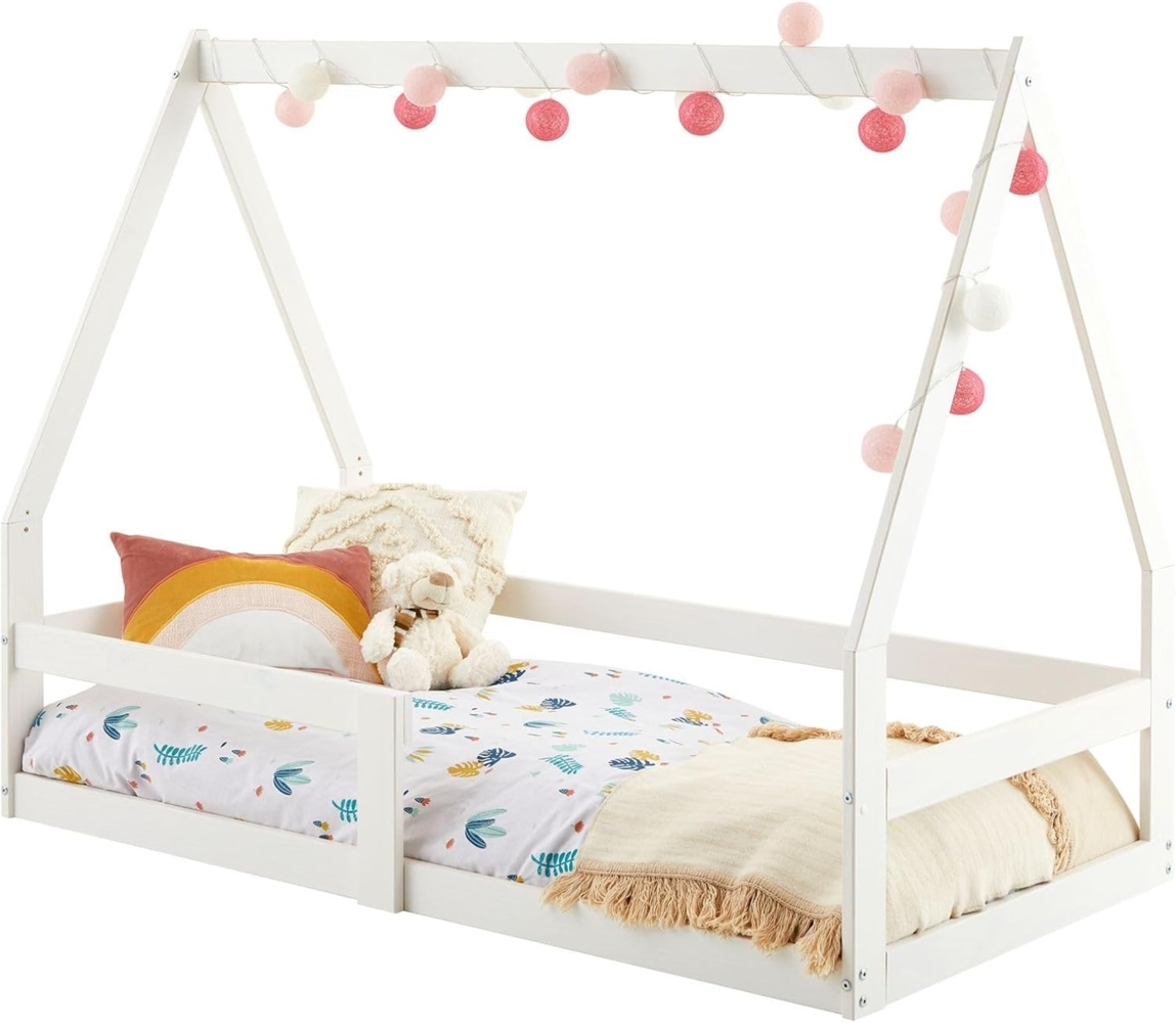 IDIMEX Kinderbett LUSIA, Hausbett Kinder Bodenbett Kinderbett Kiefer-Massivholz 80x160 cm Bild 1