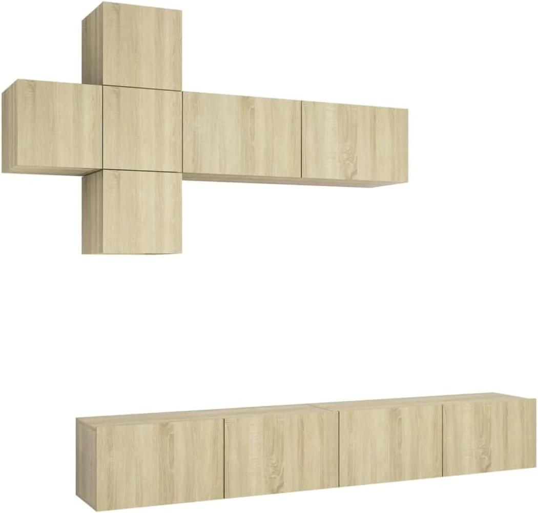 vidaXL 7-tlg. TV-Schrank-Set Sonoma-Eiche Spanplatte [3079024] Bild 1