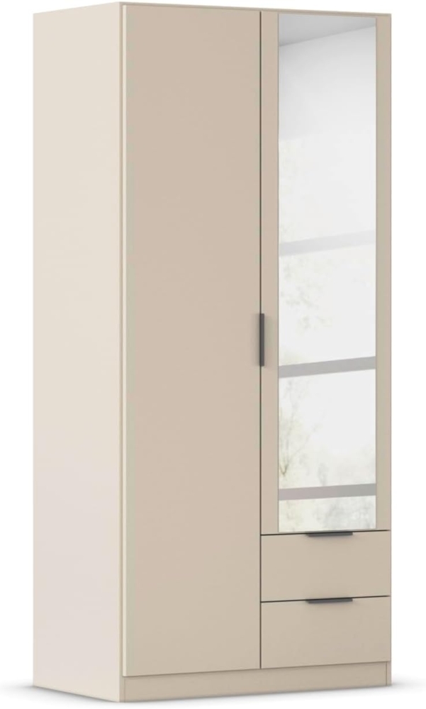 Rauch Möbel Lagoa, Kleiderschrank, Garderobe für Schlafzimmer, Kinderzimmer, Jugendzimmer 2-türig mit Spiegel, 2 Schubladen, mit Zubehör Classic, Farbe Beige, Breite 91 Bild 1