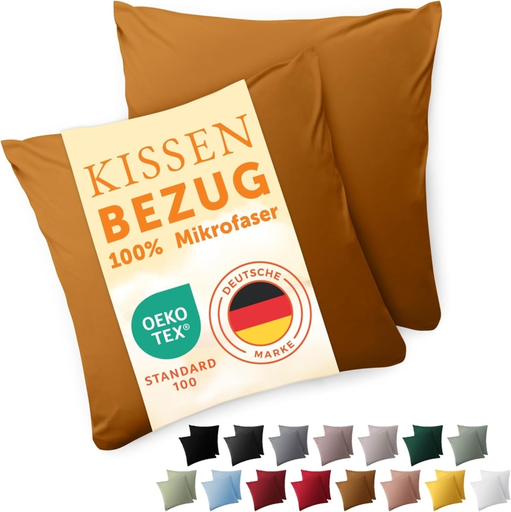 Blumtal Kissenbezüge aus gebürstetem Mikrofaser-Gewebe, (2 Stück), mit Reißverschluss oder Verschlusslasche Bild 1