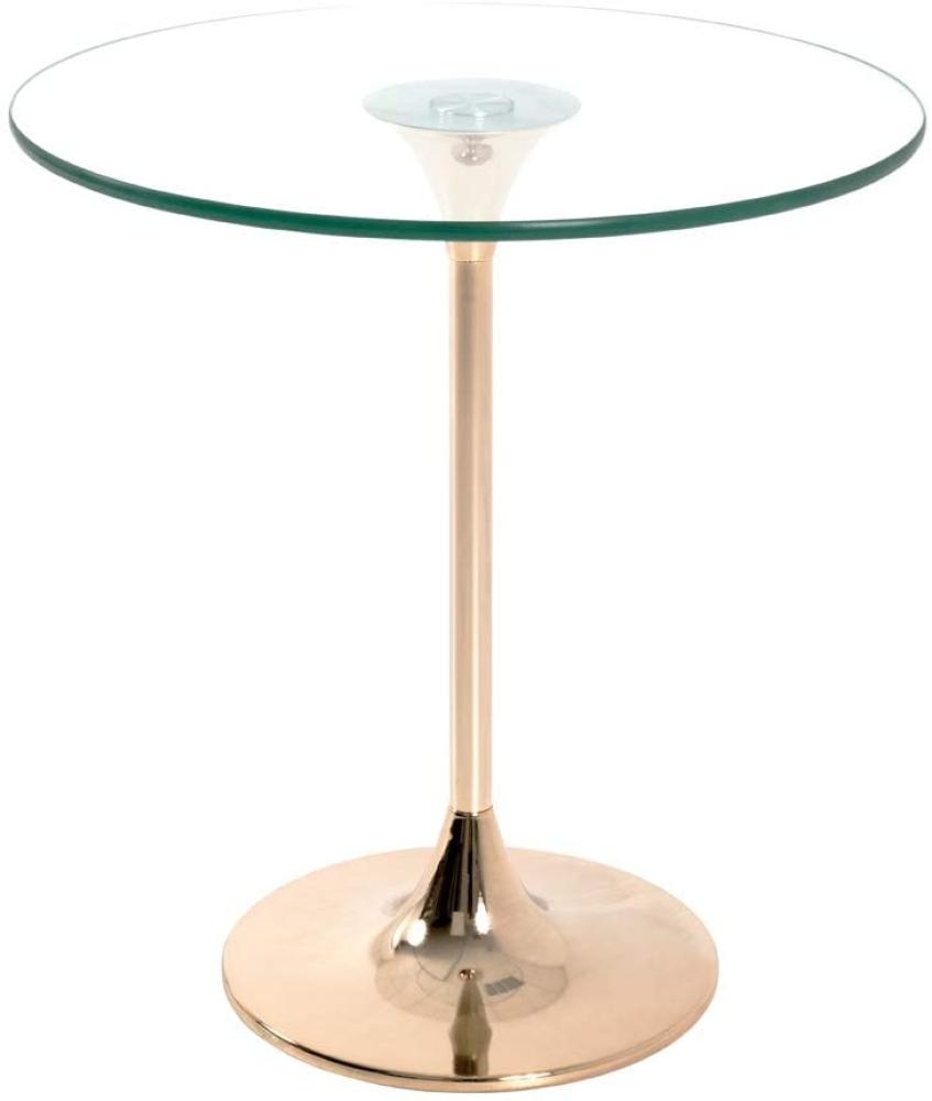 Beistelltisch Couchtisch Glastisch rund vergoldet Bild 1
