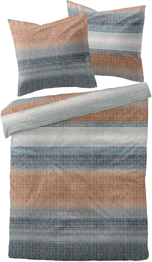 Traumschlaf Biber Bettwäsche Elverum blau|200x220 cm + 2x 80x80 cm Bild 1