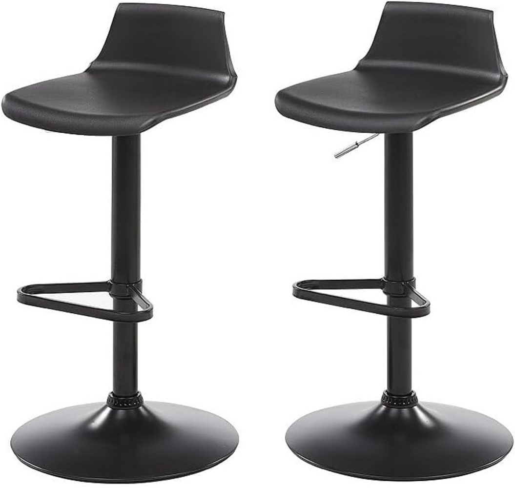 Vente-unique - Barhocker 2er-Set höhenverstellbar - Polypropylen - Schwarz - CALAS Bild 1