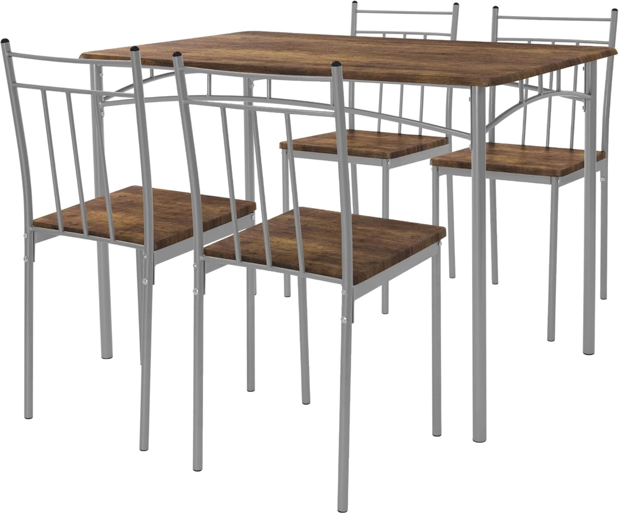 ML-DESIGN Essgruppe Tischgruppe für Küche & Esszimmer moderne Esstischgruppe Esszimmerset, Essgarnitur für 4 Personen 5tlg. 1x Tisch aus Holz & 4x Stühle Bild 1