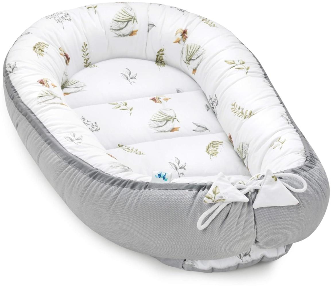 Pepi - Baby-Nest - Nestchen Baby - Baby-Nestchen für Neugeborene - Kuschelnest mit antiallergischer Füllung - Kokon aus Velvet und Baumwolle, Lady Goose velvet Bild 1