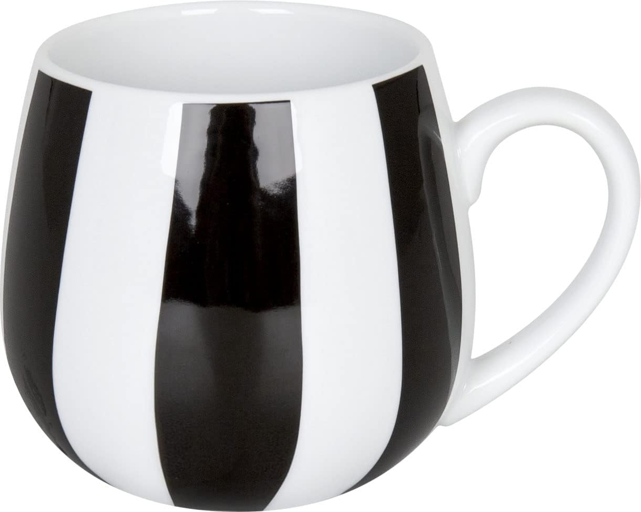 Könitz Black and White Stripes Kuschelbecher, Streifen, Becher, Tasse, Kaffeetasse, Porzellan, Schwarz - Weiß, 420 ml, 11 1 143 2356 Bild 1