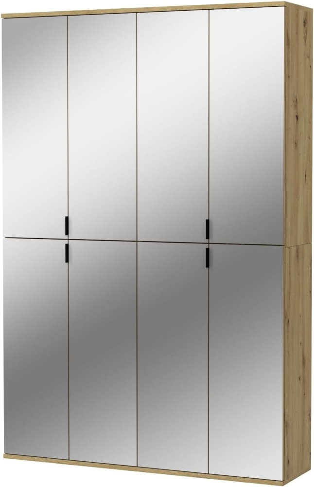 Garderobenschrank mit Spiegel Line-Up in Eiche 122 x 193 cm Bild 1