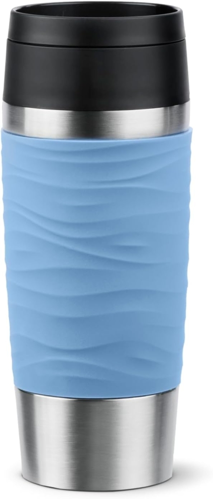 Emsa Thermobecher Travel Mug Classic Wave, Edelstahl, Kunststoff, Silikon, 100% dicht, spülmaschinenfest, 360°-Trinköffnung Bild 1