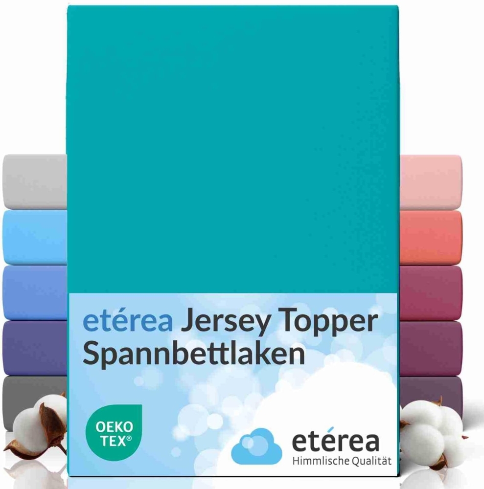 etérea Jersey Topper Spannbettlaken Spannbetttuch Ocean 180x200 - 200x200 cm Bild 1