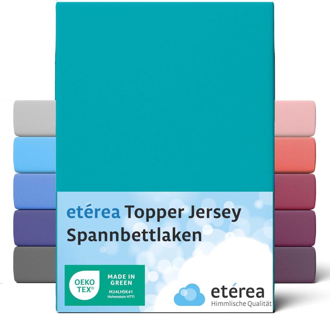 etérea Jersey Topper Spannbettlaken Spannbetttuch Ocean 180x200 - 200x200 cm Bild 1