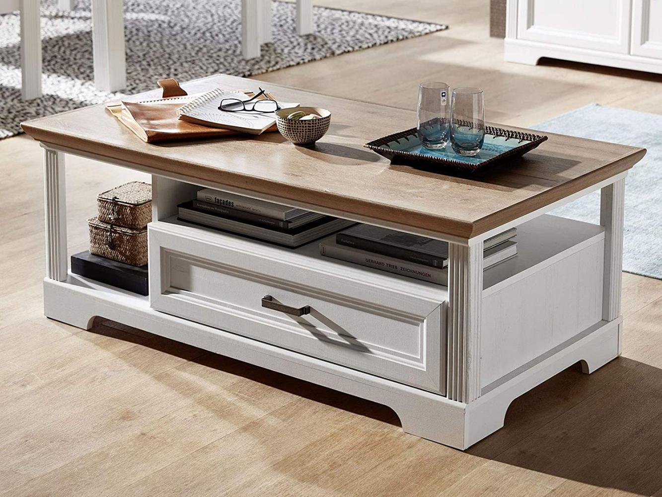 Couchtisch >Jasmin< in Pinie-Hell aus Metall - 120x45x67cm (BxHxT) Bild 1